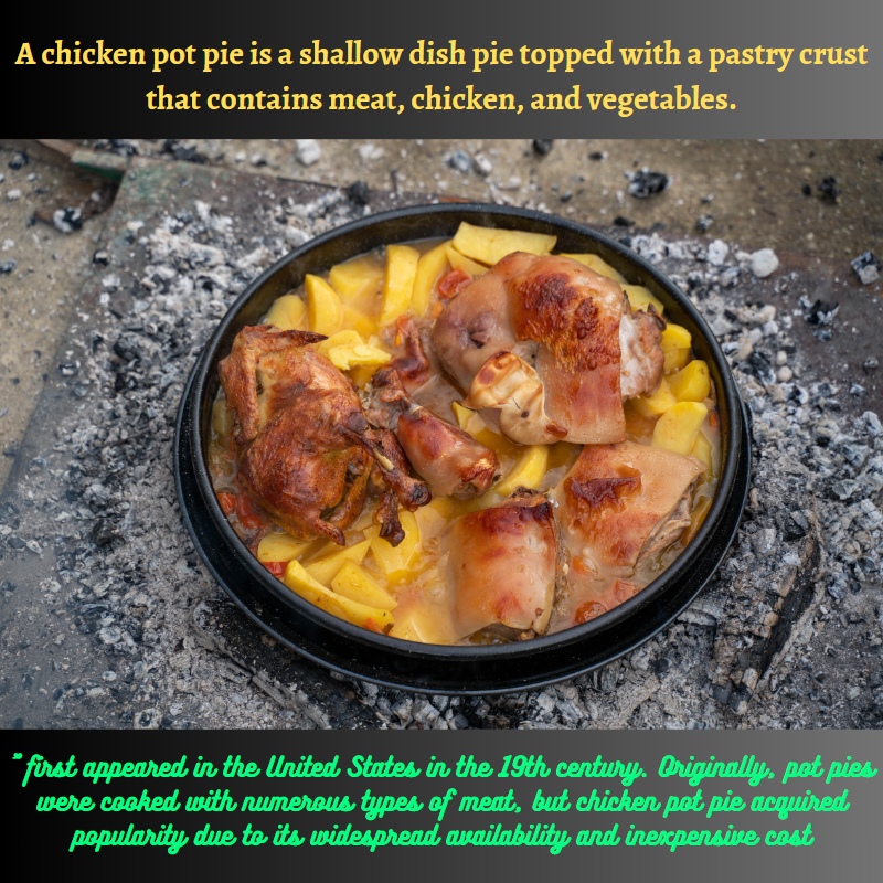 chicken pot pie historical view and background 